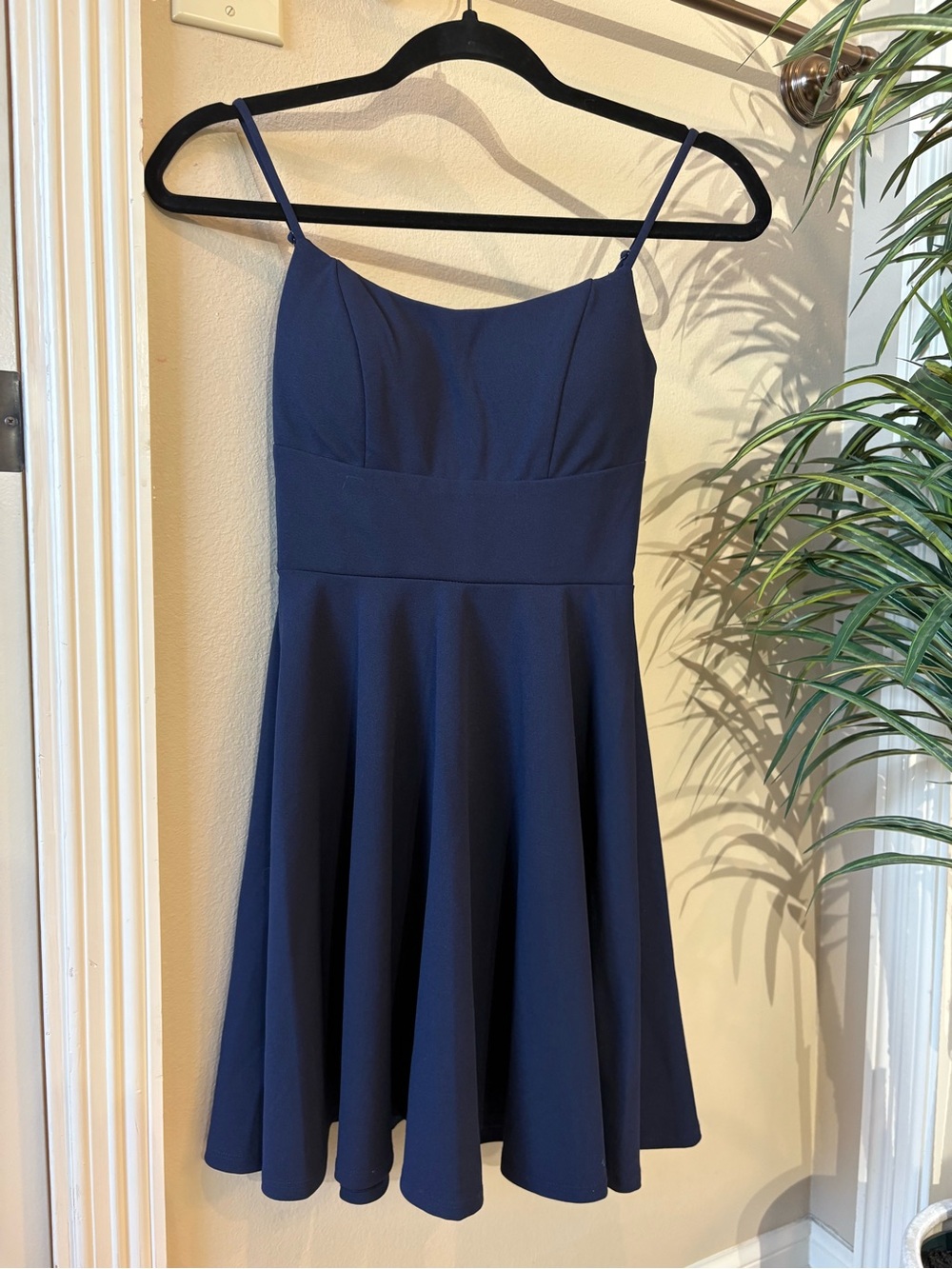 City Studio Navy Spaghetti Strap Fit-and-Flare Mini Dress